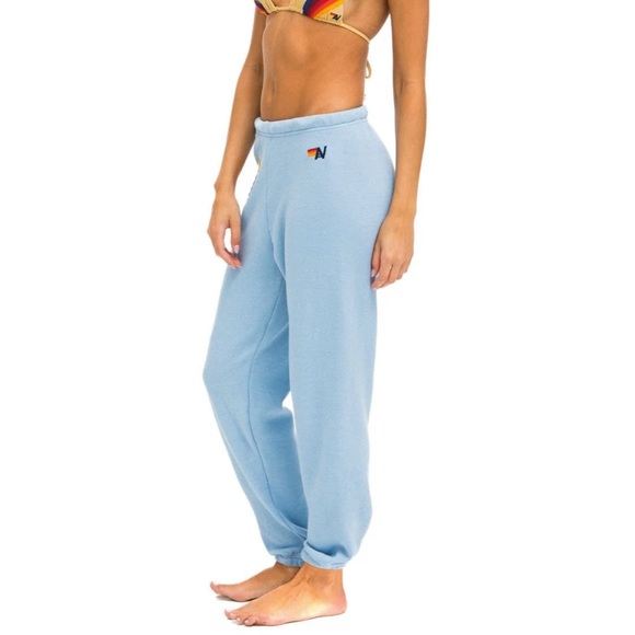 NWT Aviator Nation RAINBOW HEART STITCH SWEATPANTS - Picture 2 of 6